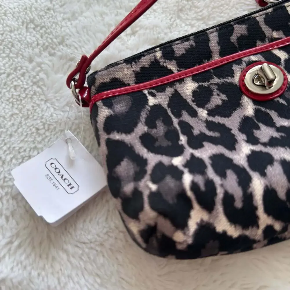 Coach Park Ocelot Medium Wristlet F49581 in Black Multi